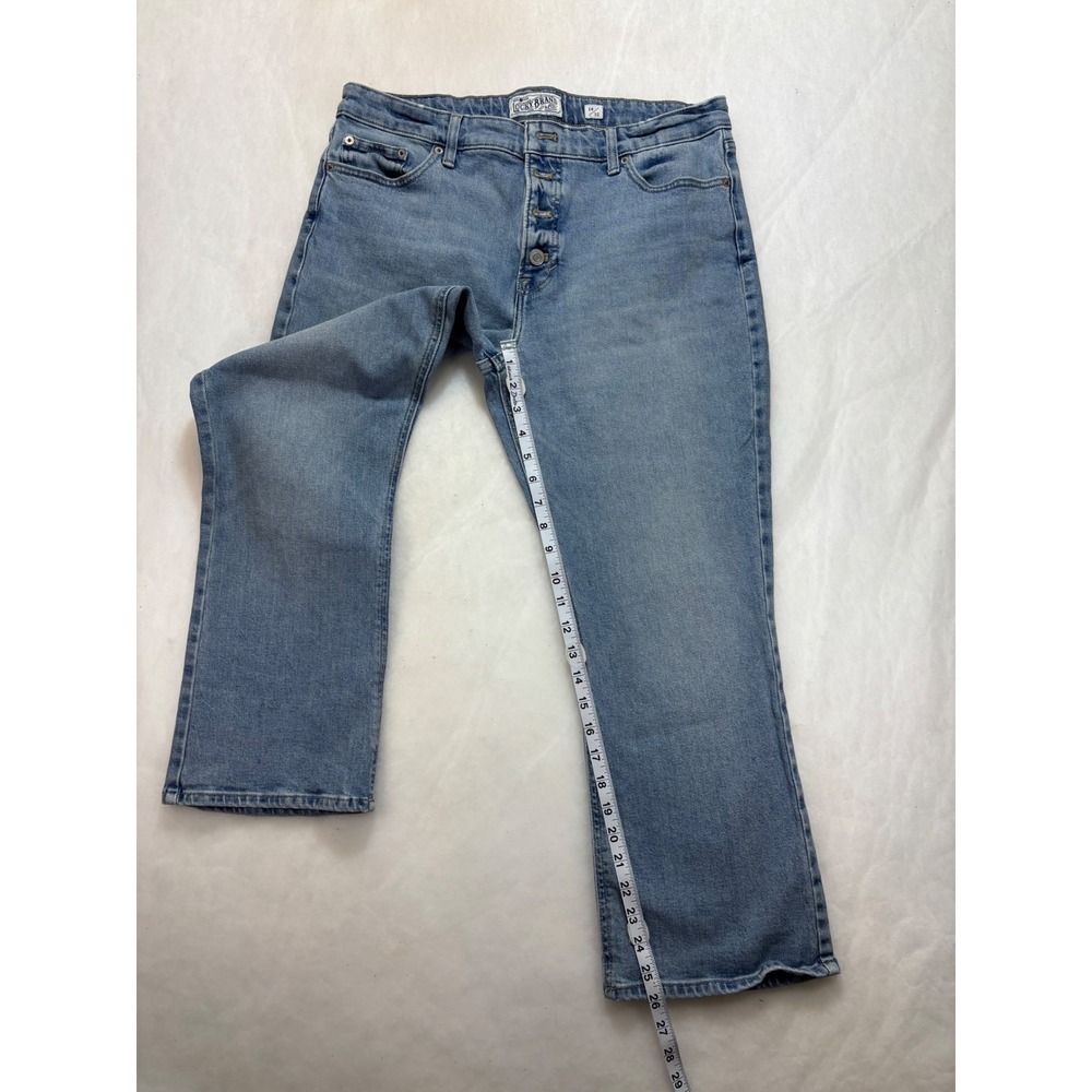 Lucky Brand Bridgette Cropped Flare Jeans Button Fly Light Wash Denim‎ 14/32 - Picture 3 of 8